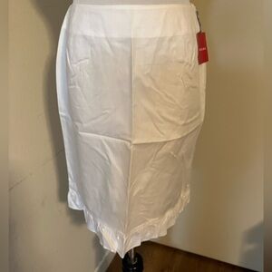 Vintage Y2k Prega ruffle hem pencil skirt white made in Japan